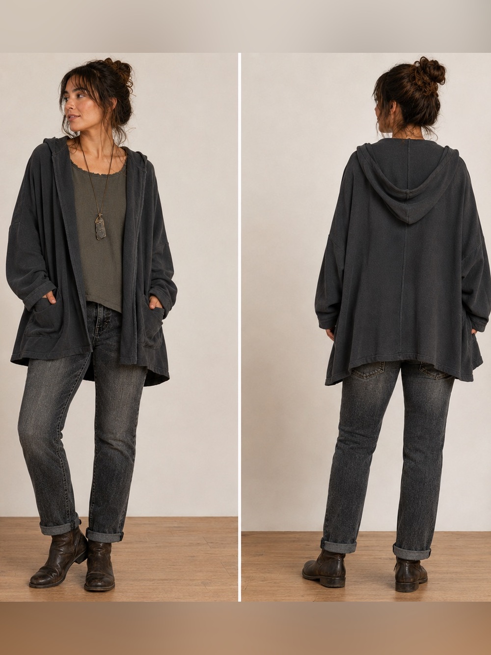 Pretty Rebel Blue Relaxed Lagenlook Goblincore Casual Loungewear Cardigan XLarge